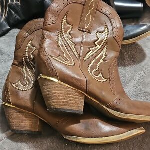 Very Volatile Brown Embroidered Ankle Booties